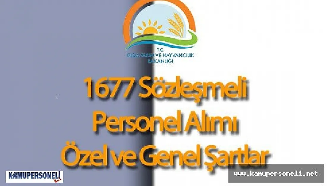 Gıda Tarım ve Hayvancılık Bakanlığı (GTHB)  Sözleşmeli Personel Alımı İçin Özel ve Genel Şartlar Açıklandı