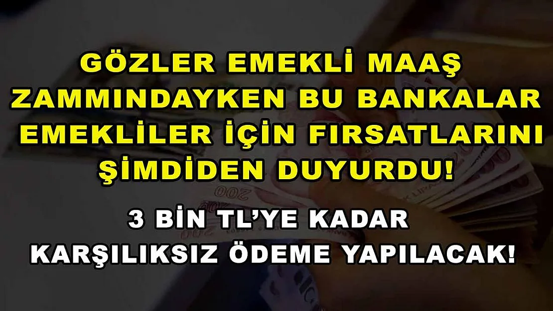 Gözler emekli maaş zammındayken bu bankalar emekliler için fırsatlarını şimdiden duyurdu! 3 bin TL'ye kadar karşılıksız ödeme yapılacak!