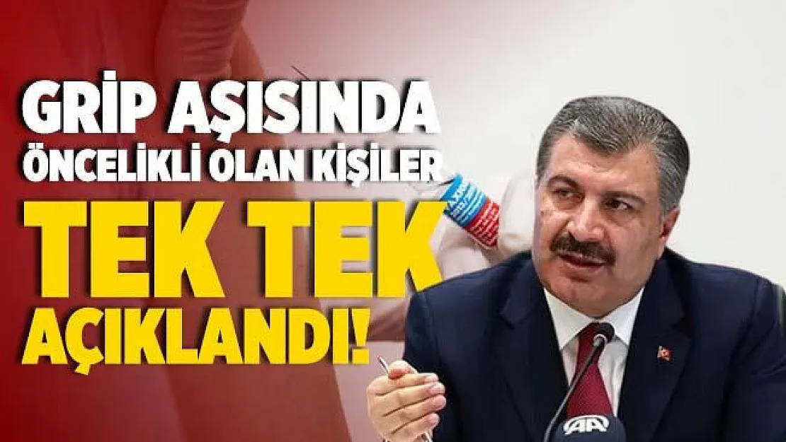 Grip aşısında öncelikli olan kişiler tek tek açıklandı!