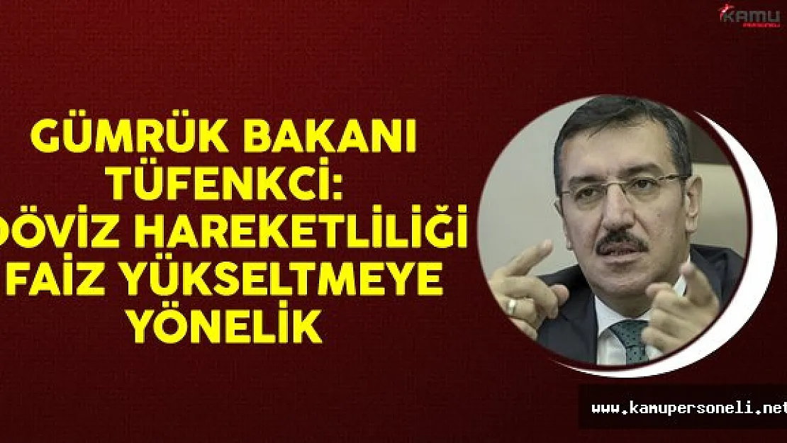 Gümrük Bakanı Tüfenkci: Döviz Hareketliliği Faiz Yükseltmeye Yönelik