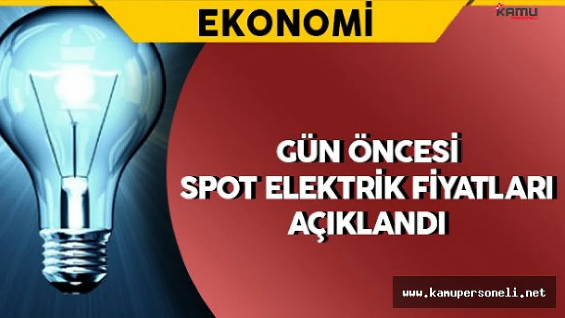 Gün Öncesi Spot Elektrik Fiyatları Açıklandı (18 Eylül)