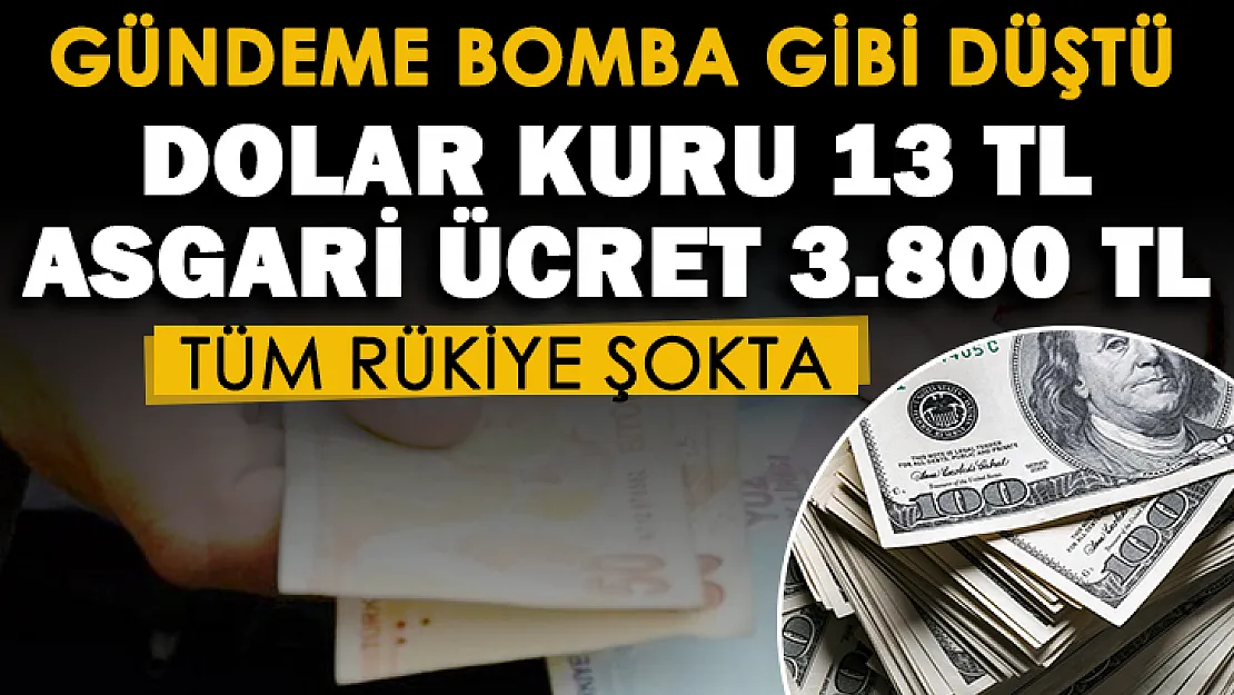 Gündeme bomba gibi düştü: Herkes şokta! Dolar 13 lira, asgari ücret 3 bin 600 lira