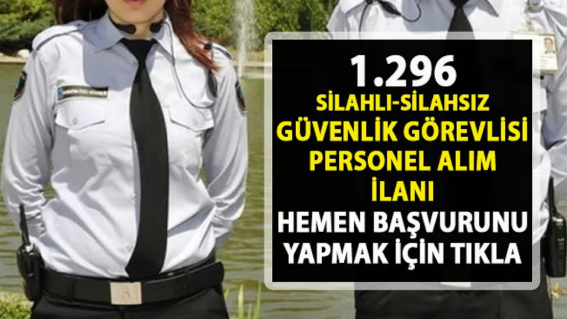 Güvenlik görevlisi iş ilanları! İŞKUR tarafından Bin 296 güvenlik personel alımı yapılacaktır!