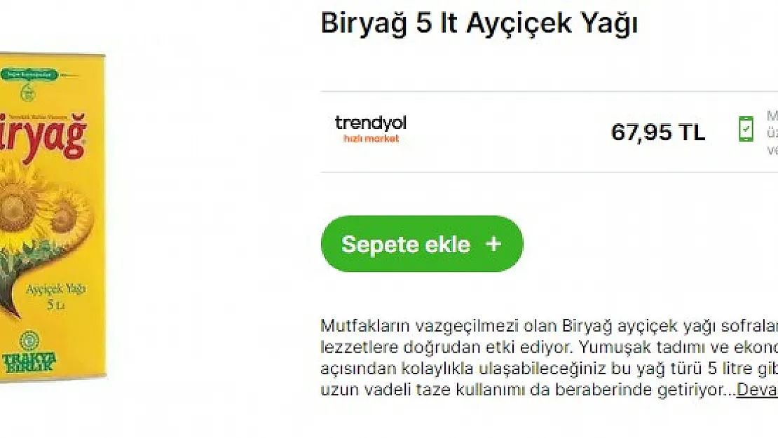 Hafta sonu indirim bayramı: O markette 5 LT Biryağ ayçiçek yağı 67 liraya düştü! Parası olan tükenmeden alsın