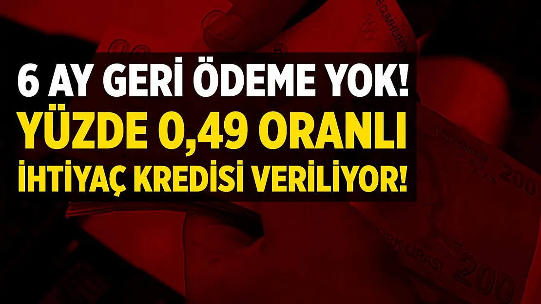 Halkbank yüzde 0,49 faiz oranlı 6 ay geri ödemesiz kredi veriyor!