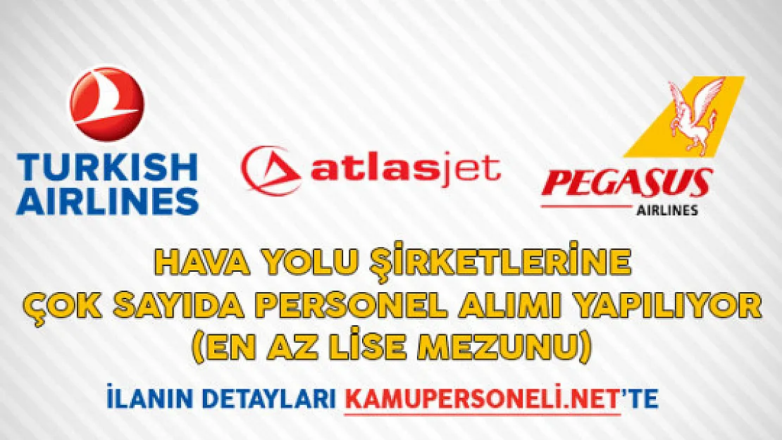 Hava Yolu Şirketlerine Çok Sayıda Personel Alımı Yapılıyor (En Az Lise Mezunu)