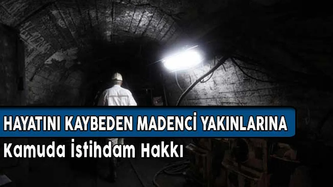 Hayatını Kaybeden Madenci Yakınlarına Kamuda İstihdam Hakkı