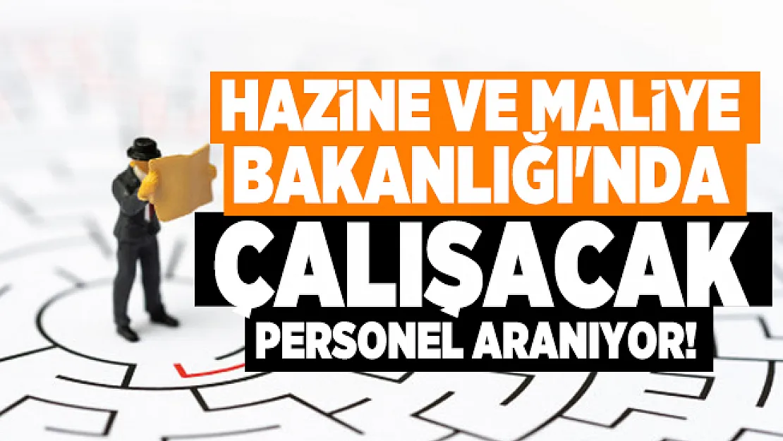 Hazine ve Maliye Bakanlığı'nda çalışacak personel aranıyor!