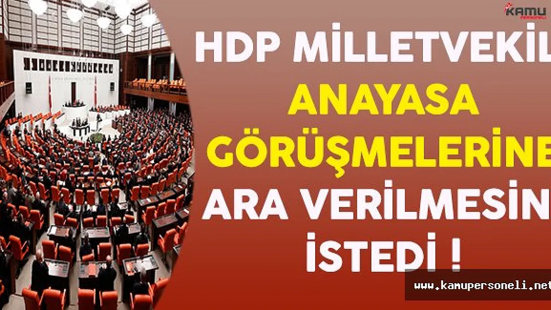 HDP Milletvekili Dora Anayasa Görüşmelerine Ara Verilmesini Talep Etti