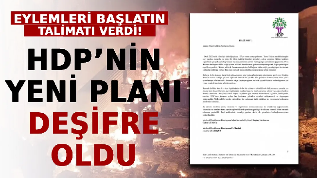 HDP'nin Yeni Planı Deşifre Oldu: Eylemleri Başlatın Talimatı Verdi!