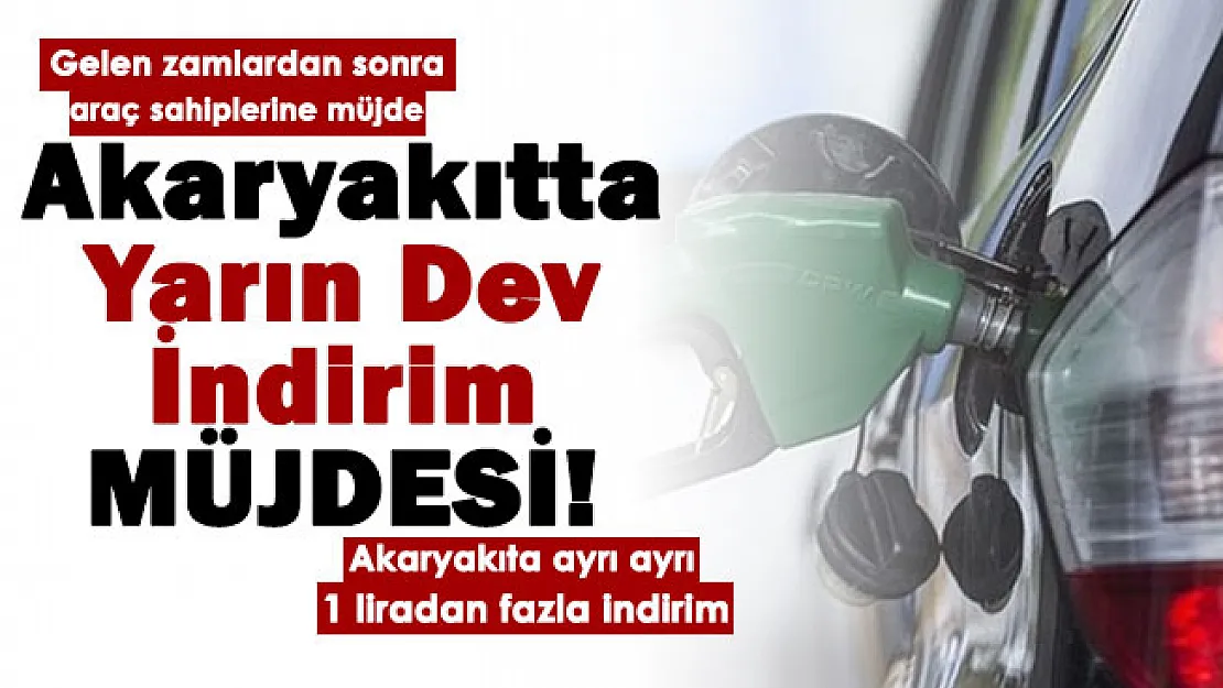 Her türlü akaryakıt fiyatına yarın ayrı ayrı 1 liradan fazla indirim! Bu kez araç sahiplerinin yüzü gülecek