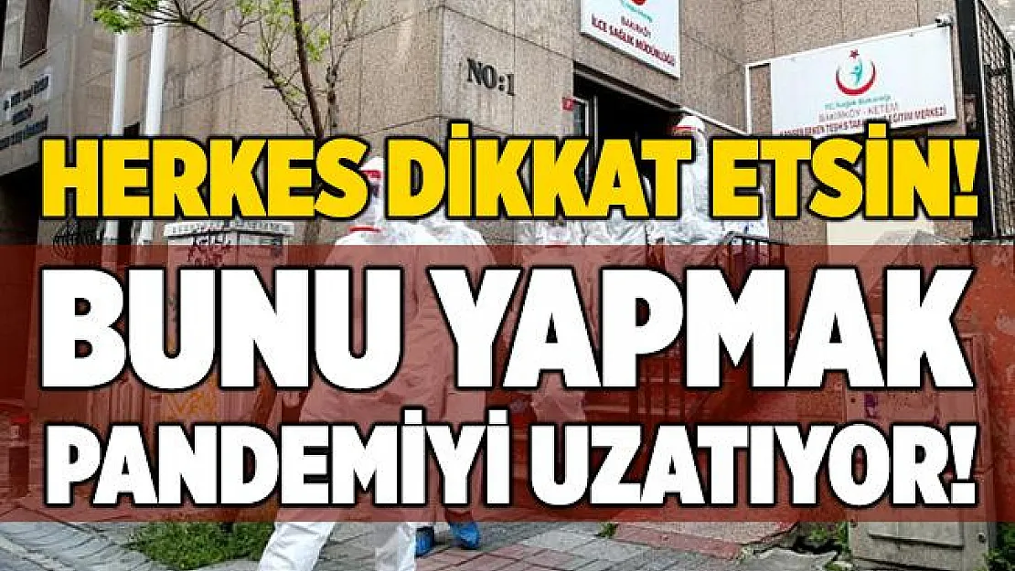 Herkes dikkat etsin! Bunu yapmak pandemiyi uzatıyor!
