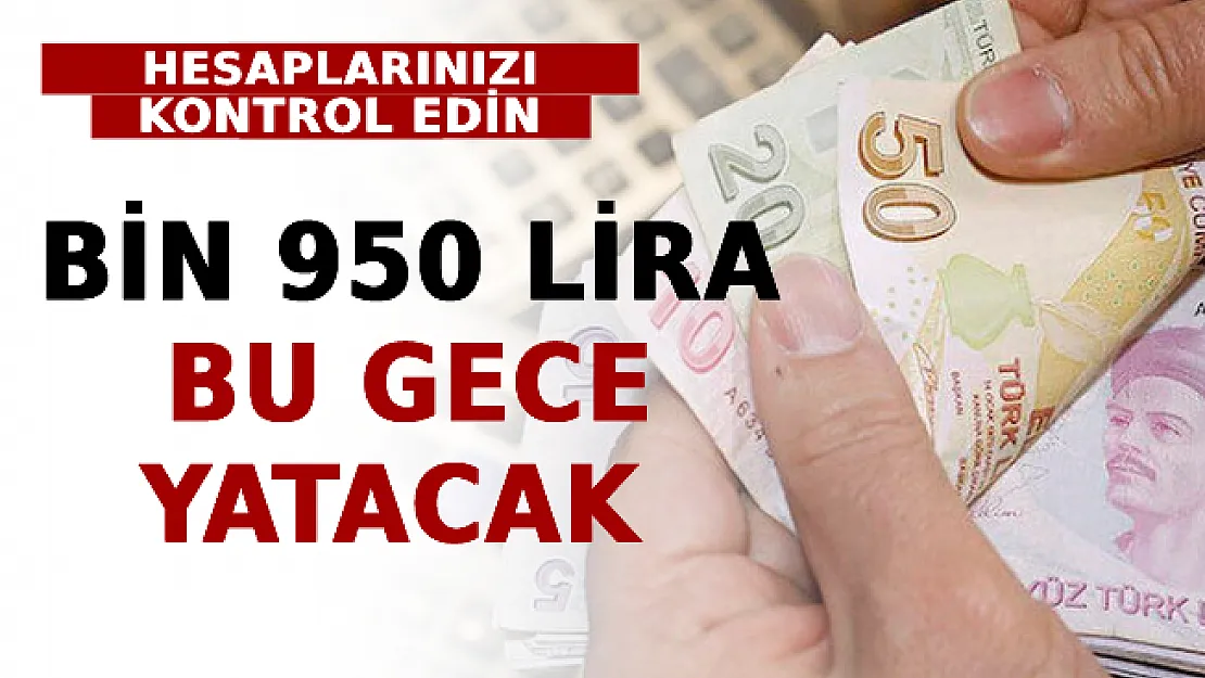 Hesaplarınızı Kontrol Edin: Bin 950 Lira Bu Gece Yatacak