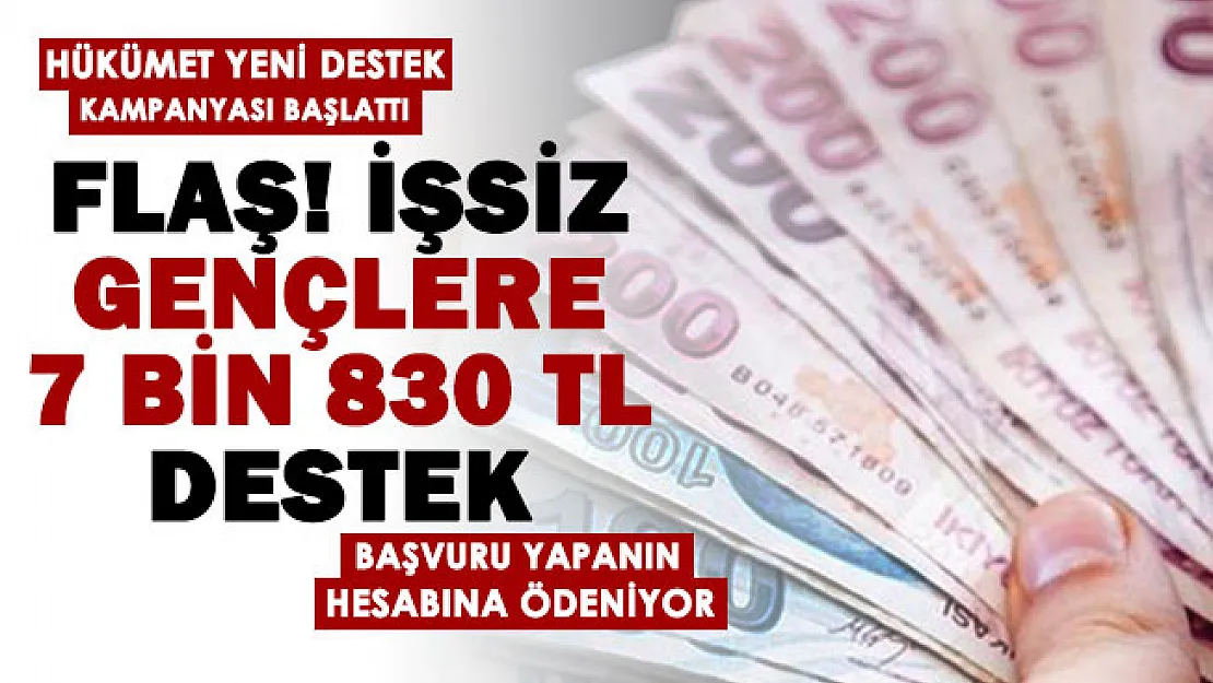 Hükümet çok büyük destek kampanyası başlattı: İşsiz gençlere 7 bin 830 lira destek veriliyor! Başvuru yapanın hesabına yatıyor