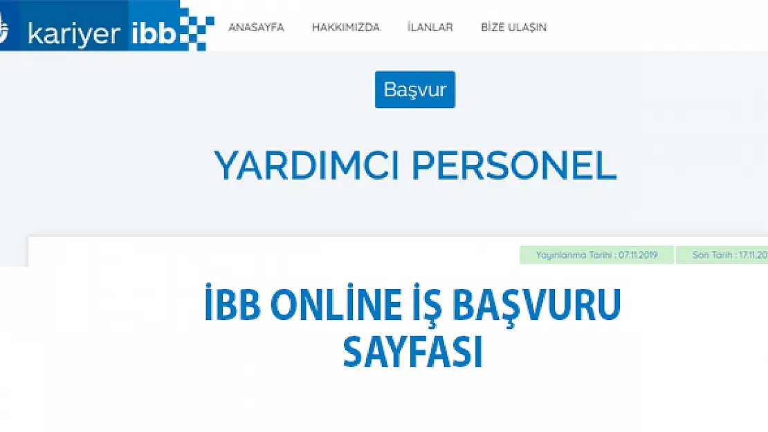 İBB en az ilköğretim mezunu yardımcı personel alımı yapacak!