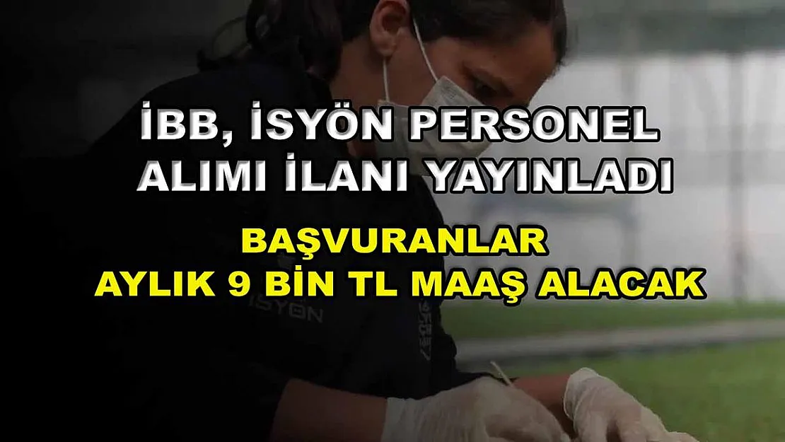 İBB, İSYÖN personel alımı ilanı yayınladı: Başvuranlar aylık 9 BİN TL maaş alacak