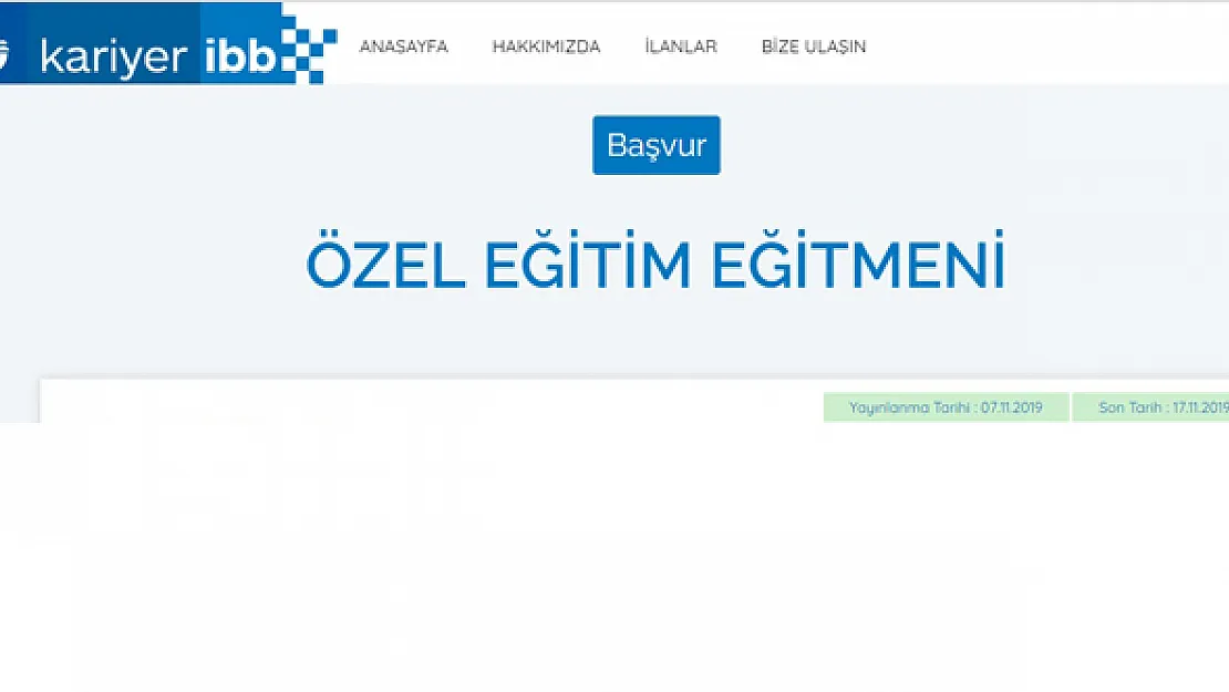 İBB özel eğitim eğitmeni alımı yapacak!