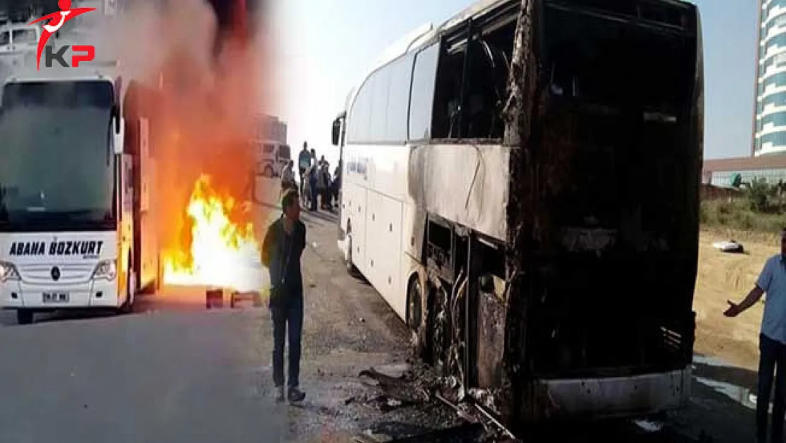 İçinde 49 Yolcusu Bulunan Otobüs Alev Topuna Döndü !
