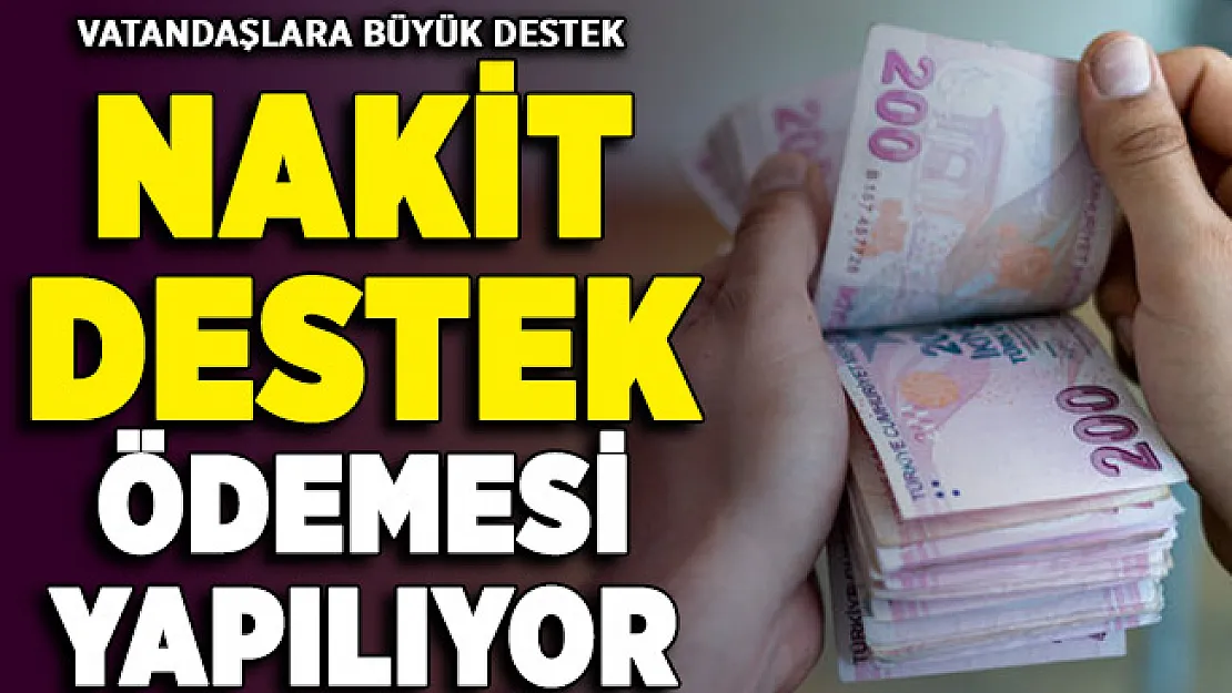 İhtiyaç sahibi vatandaşlara büyük destek! Nakit ödeme yapılacak