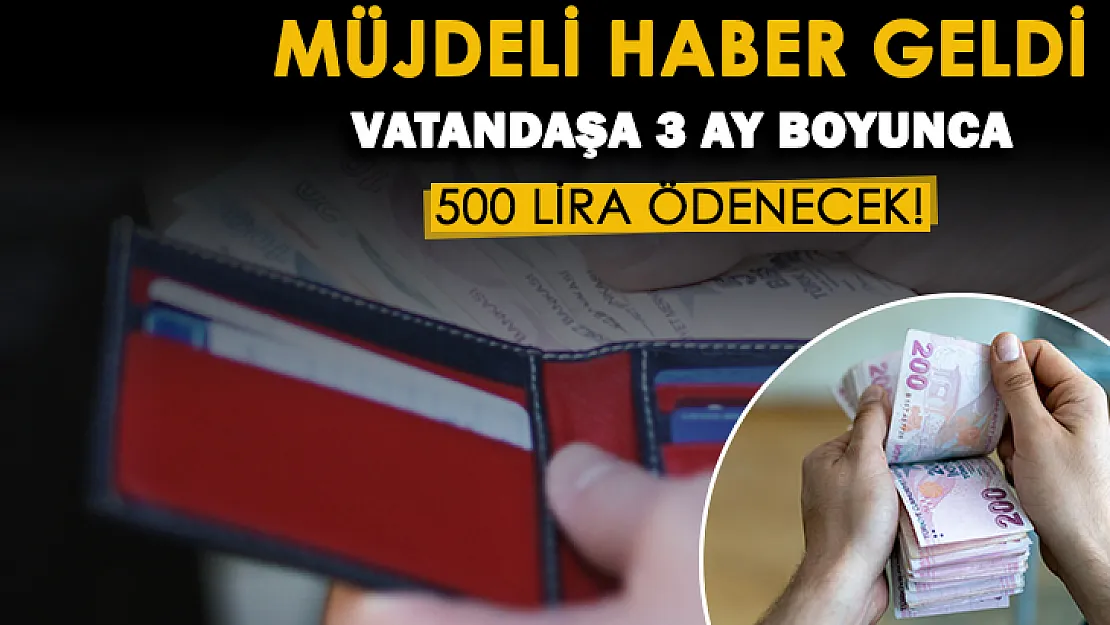 İhtiyacı olanlara müjdeli haber geldi! Vatandaşlara 3 ay boyunca 500 lira ödeme yapılıyor