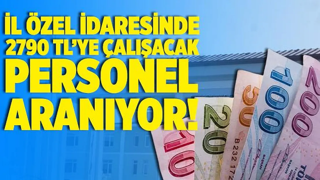İl Özel İdaresinde 2790 TL'ye çalışacak personel aranıyor! Başvurular yarın başlıyor!