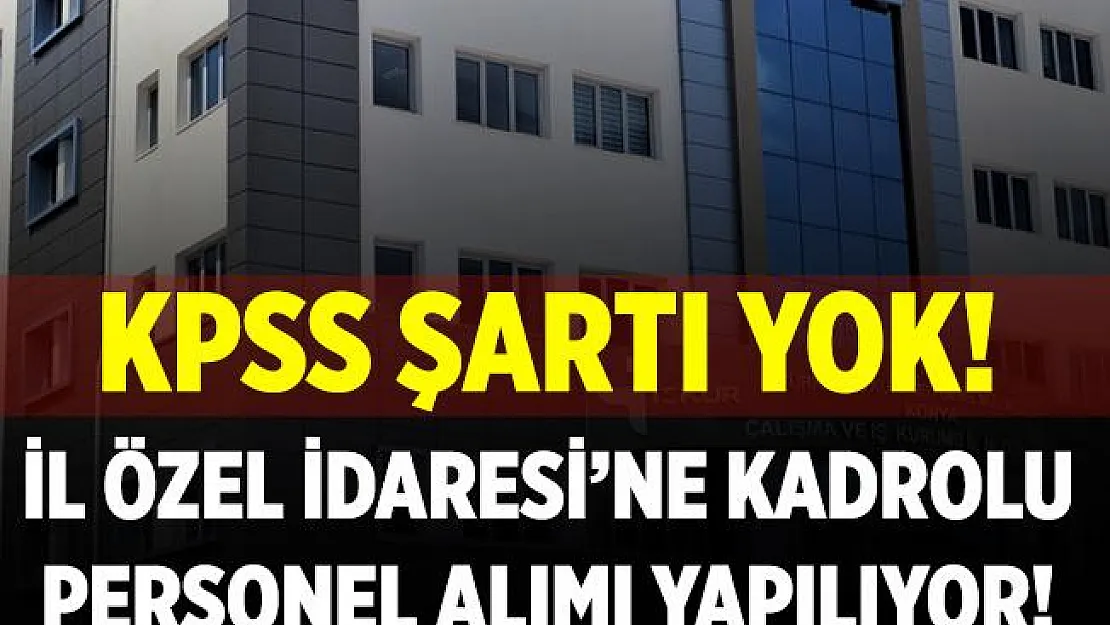 İl Özel İdaresi'ne daimi personel alımı yapılıyor! Başvuru için sadece bu şartları taşıma yeterli!
