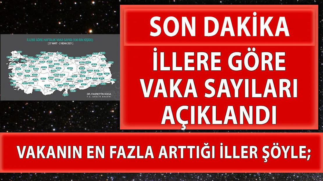 İllere göre güncel (27 Mart- 2 Nisan) vaka haritası açıklandı!