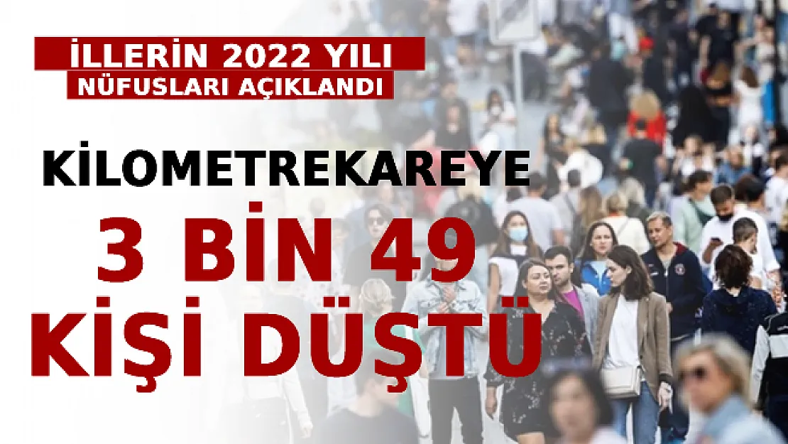 İllerin 2022 Yılı Nüfusları Açıklandı! Kilometrekareye 3 Bin 49 Kişi Düştü