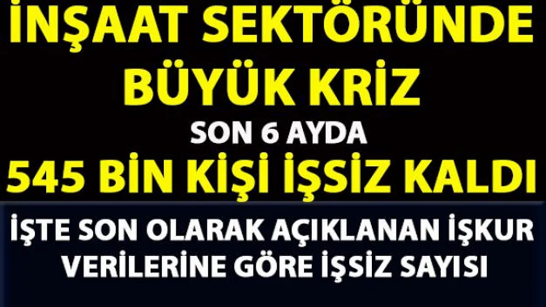 İnşaat sektöründe büyük kriz