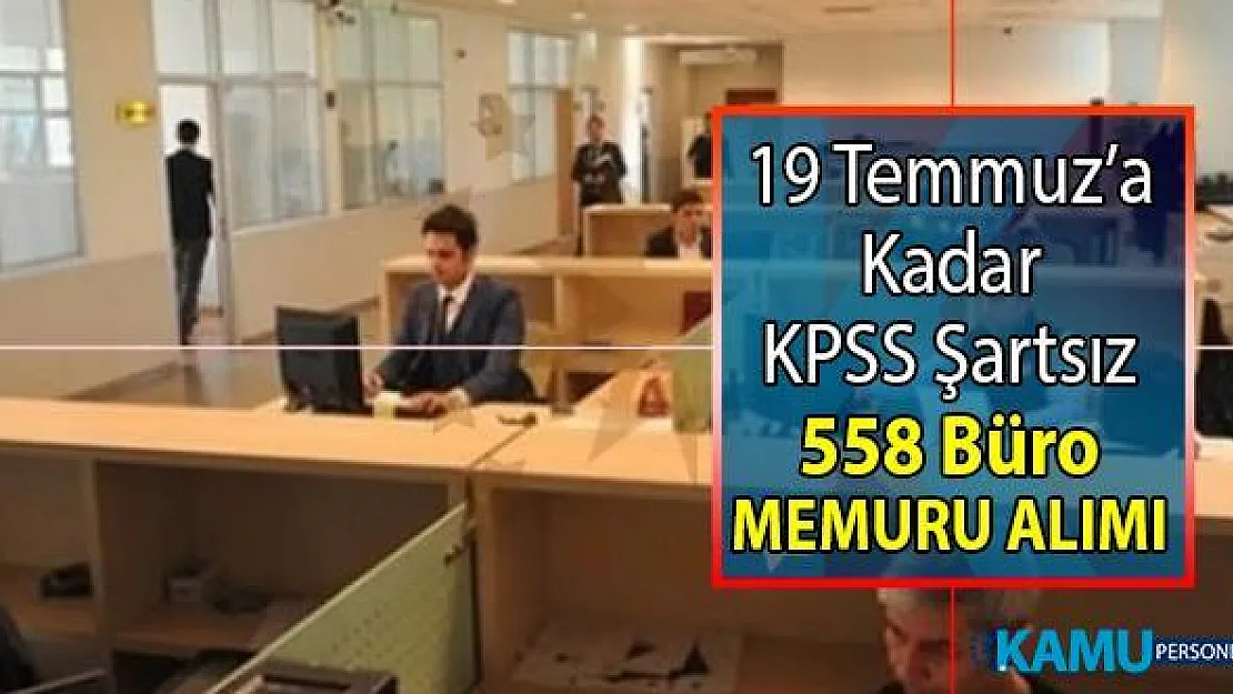 İŞKUR 10 gün içinde içerisinde KPSS Şartsız en az ilköğretim mezunu tam 558 büro memuru alımı yapıyor!