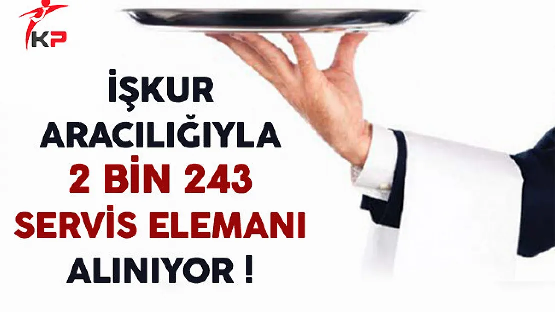 İŞKUR Aracılığıyla 2 Bin 243 Servis Elemanı Alınıyor