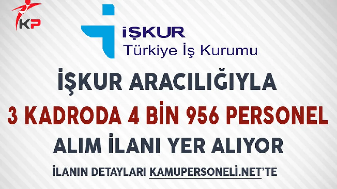İşkur Aracılığıyla 3 Farklı Kadroda 4 Bin 956 Personel Alım İlanı Yer Alıyor! (Şoföri Güvenlik Görevlisi Çağrı Merkezi Personeli)