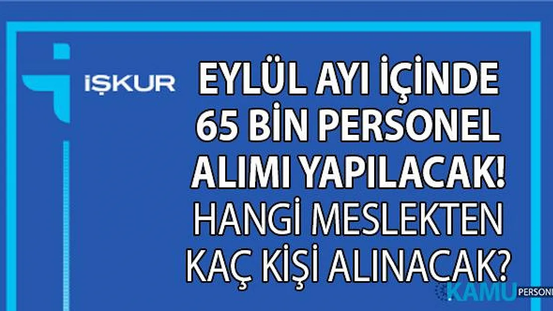 İŞKUR Eylül ayında 65 bin memur-personel alımı yapacak!