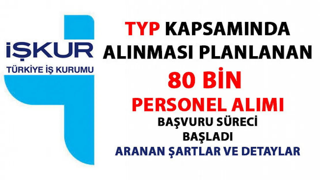 İŞKUR iş ilanları! TYP kapsamında alınacak 80 bin personel alımı başvuruları başladı