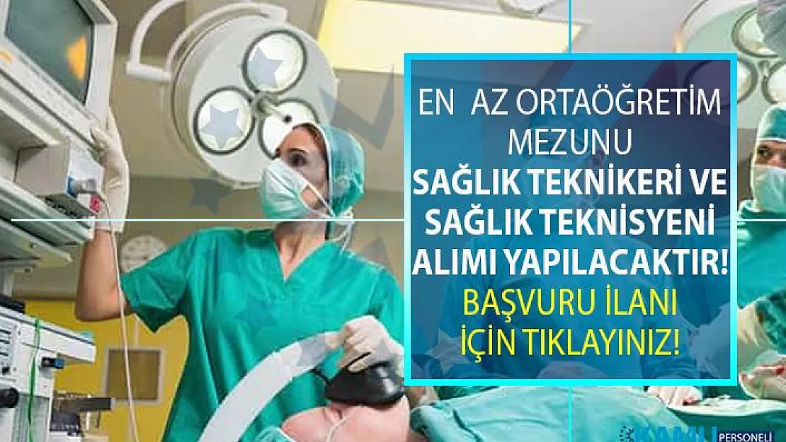 İŞKUR, İzmir, Antalya ve Düzce illerinden en az orta öğretim mezunu anestezi teknikeri ve teknisyeni alımı yapıyor!