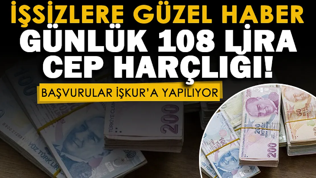 İŞKUR tarafından işsiz vatandaşlara günlük 108 lira cep harçlığı veriliyor! Başvurular İŞKUR'a yapılıyor