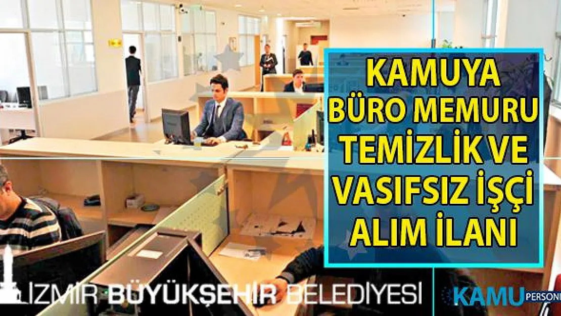 İŞKUR tarafından Kamuya 30 Büro personeli 12 Vasıfsız işçi ve 20 Temizlik personeli alımı yapılacak!