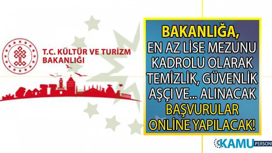 İŞKUR tarafından Kültür ve Turizm Bakanlığı'na en az lise mezunu 56 kadrolu işçi alımı yapılacaktır