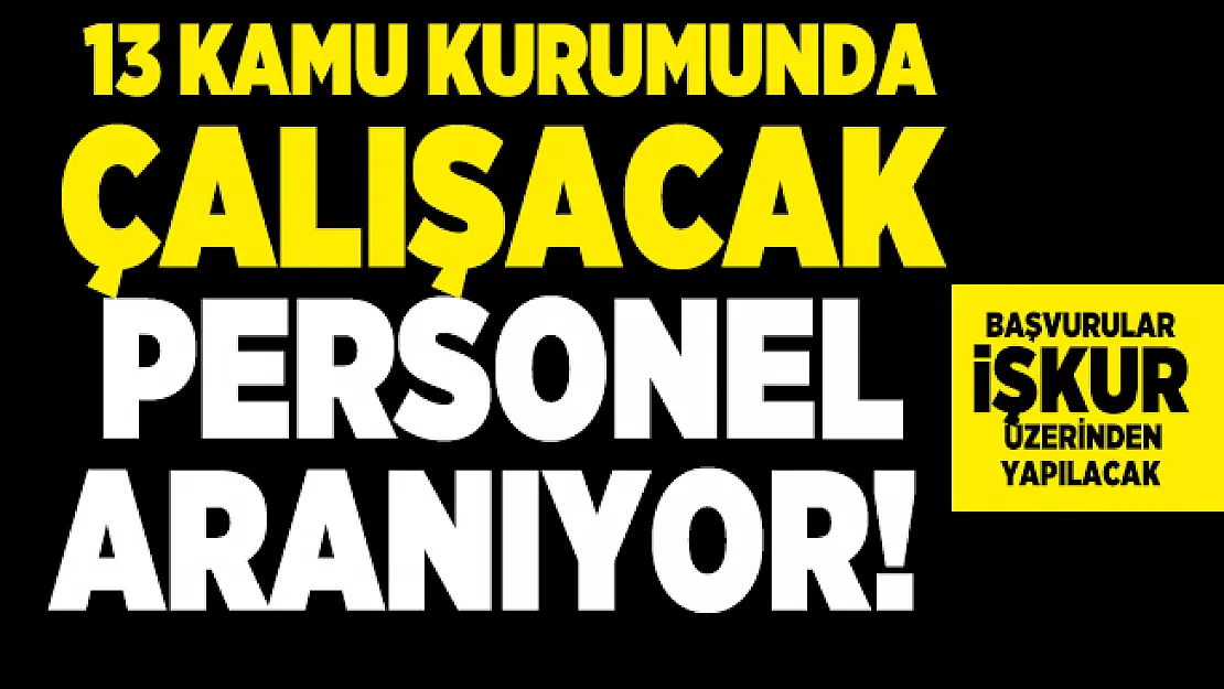 İŞKUR üzerinden 13 Kamu kurumunda çalışacak personel aranıyor!