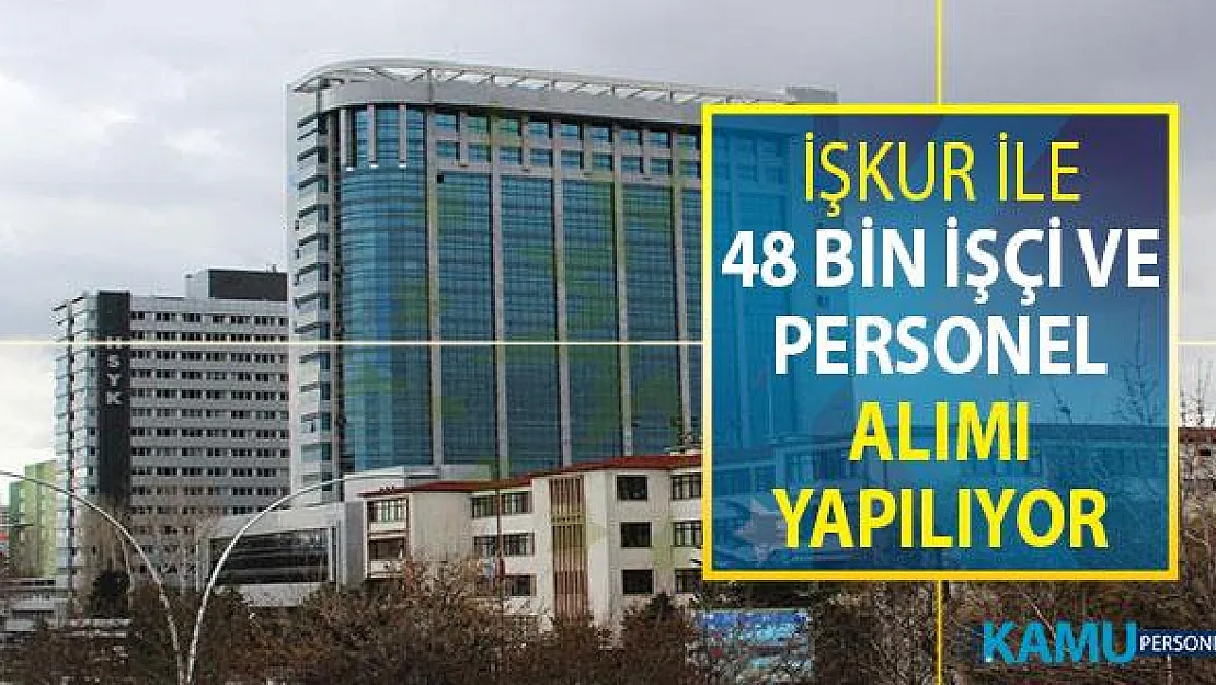 İŞKUR Üzerinden 48 Bin İşçi ve Personel Alımı Yapılıyor ! 7 Ağustos 2019 İŞKUR İş İlanları