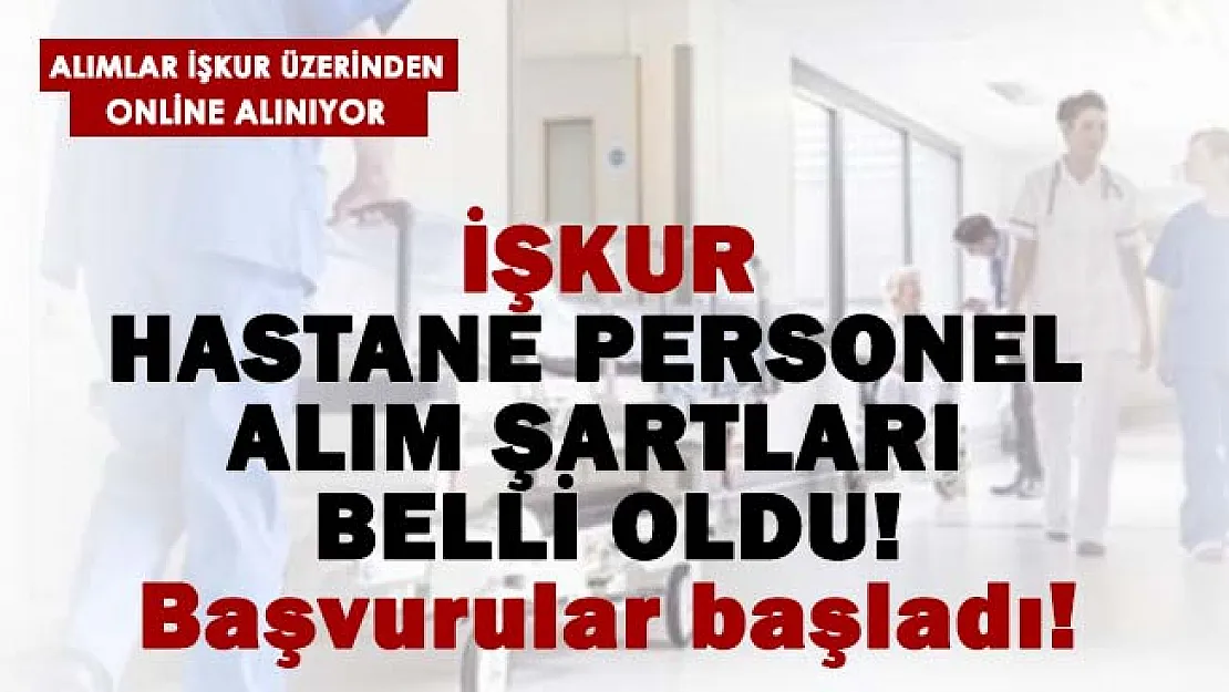 İŞKUR üzerinden hastanelere personel alımı yapılıyor! Başvuru şartları açıklandı! Aralık ayı hastane personel alımları