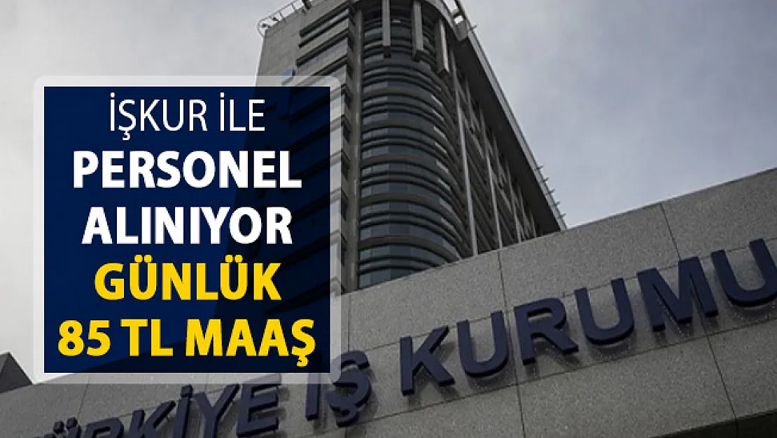 İŞKUR Üzerinden Personel Alımı Yapılıyor ! Günlük 85 TL Maaş Verilecek