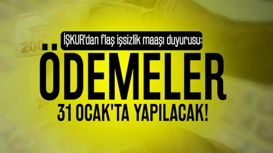 İŞKUR'dan flaş işsizlik maaşı duyurusu: Ödemeler 31 Ocak'ta yapılacak!