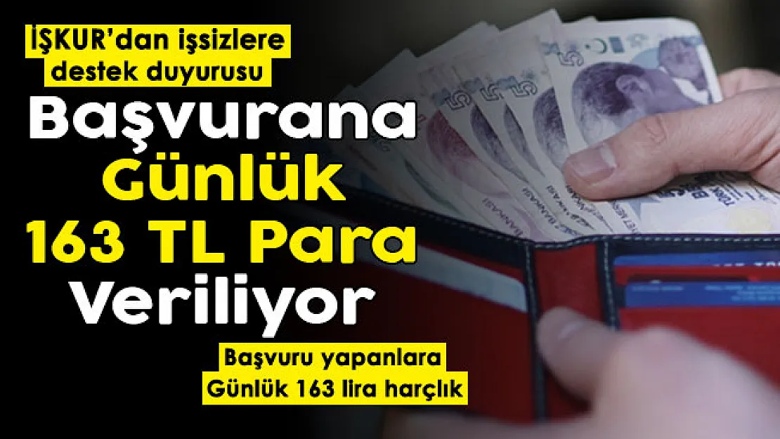 İŞKUR'dan işsiz vatandaşlara destek duyurusu! Başvuru yapan herkese günlük 163 lira cep harçlığı veriliyor