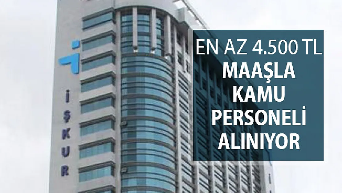 İŞKUR'dan Kamu Personeli Alım İlanı Yayımlandı ! En Az 4 Bin 500 TL Maaş Verilecek