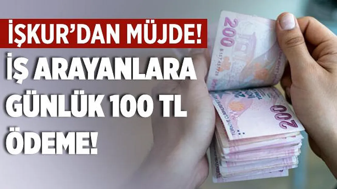 İŞKUR'dan müjde! İş arayanlara günlük 100 TL ödeme yapılıyor!