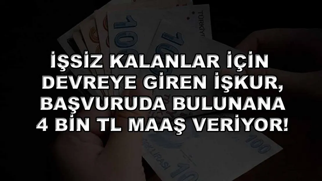 İşsiz kalanlar için devreye giren İŞKUR, başvuruda bulunana 4 bin TL maaş veriyor!