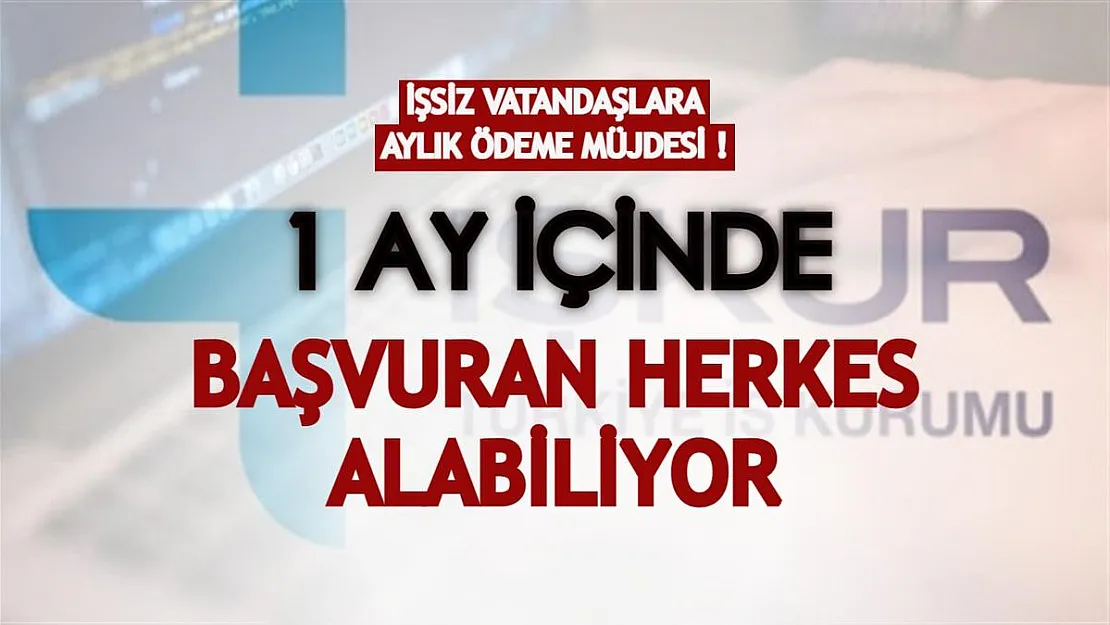 İşsiz vatandaşlara aylık ödeme müjdesi! 1 ay içinde başvuran herkes alabiliyor