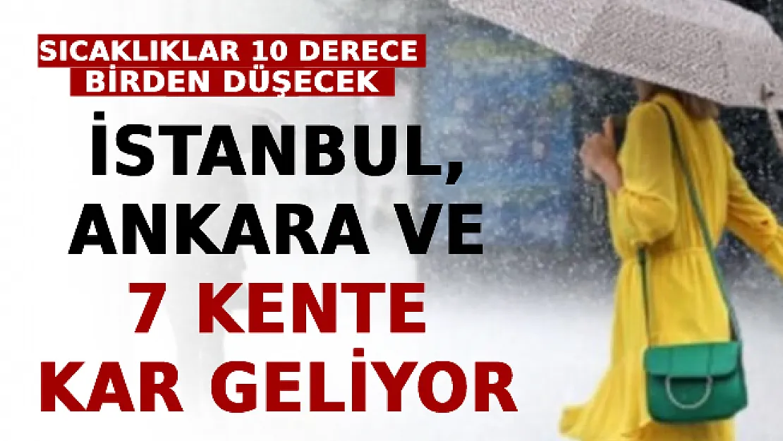 İstanbul, Ankara Ve 7 Kente Kar Geliyor! Hava Sıcaklıkları 10 Derece Birden Düşecek