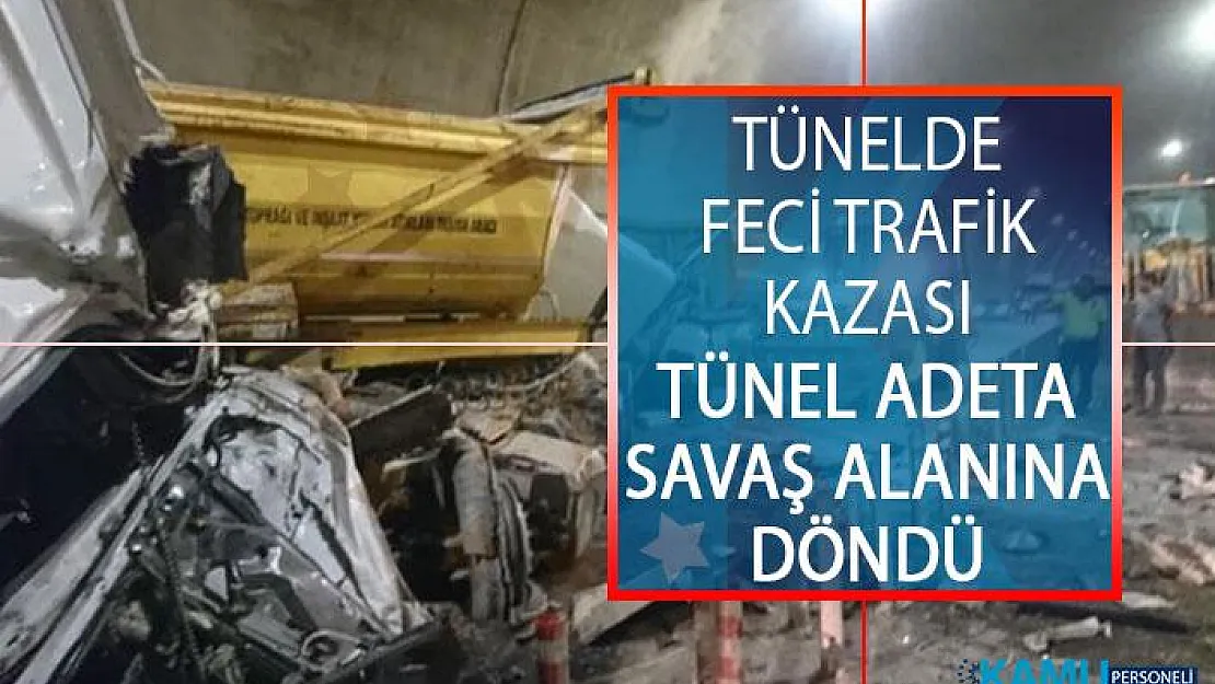 İstanbul Sabiha Gökçen Havalimanı Bağlantı Yolundaki Tünelde Feci Kaza! Tünel Adeta Savaş Alanına Döndü